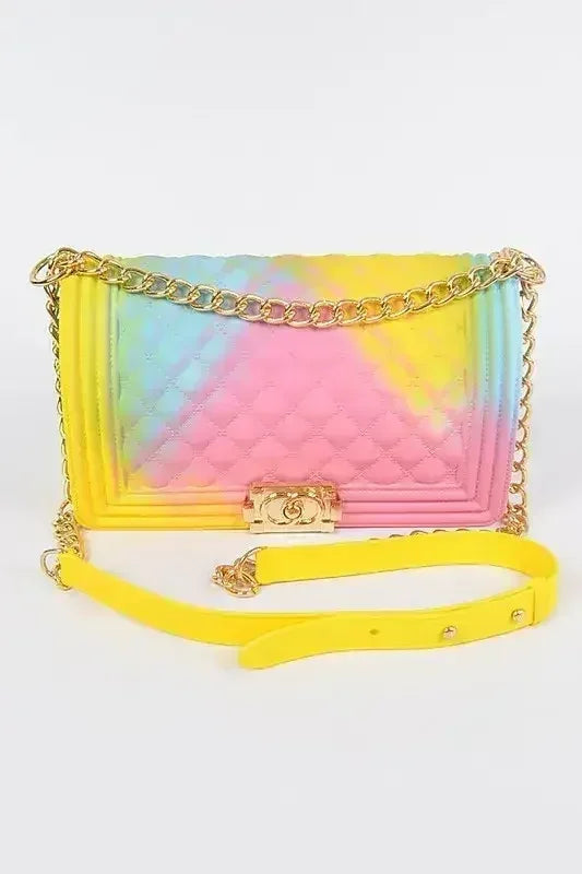 Mix Tone Textured Jelly Shoulder Bag