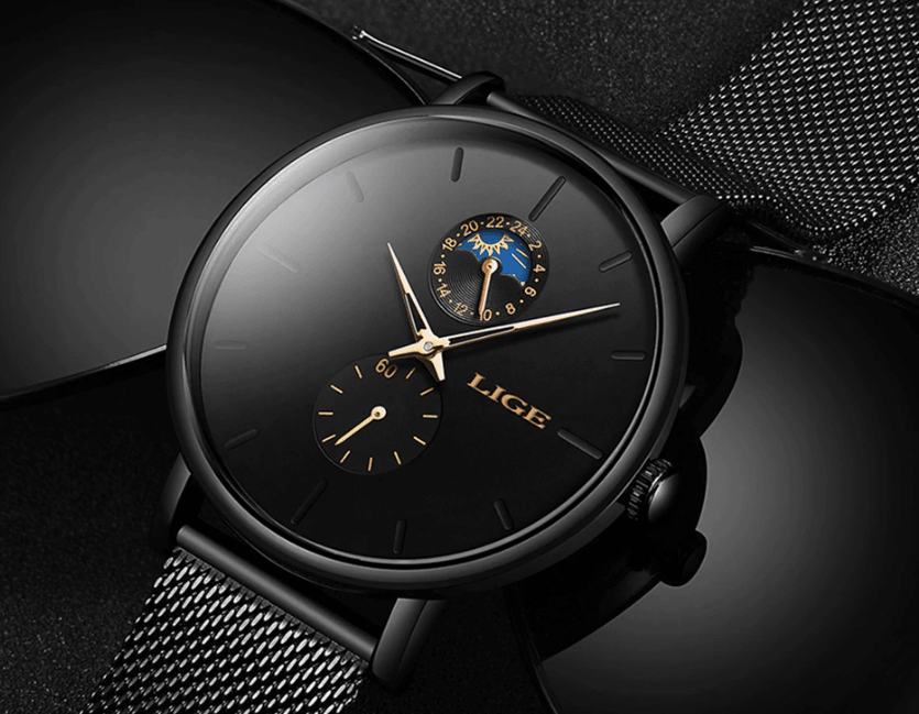 Women's Elegant Waterproof Watch With Chronometers And Braided Stainless Steel Bracelet Excellent Design Perfect Gift