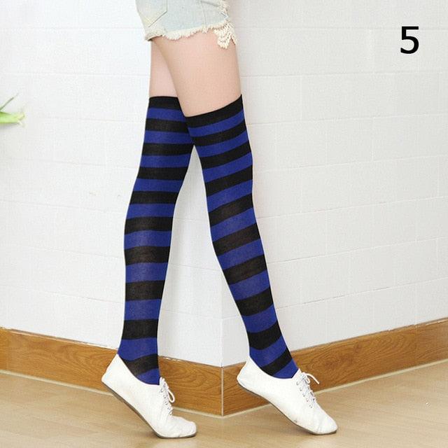 22 Colors Sweet Cute Girls Over Knee Long Printed Thigh High Cotton Socks Plus Size Over knee Socks for Women