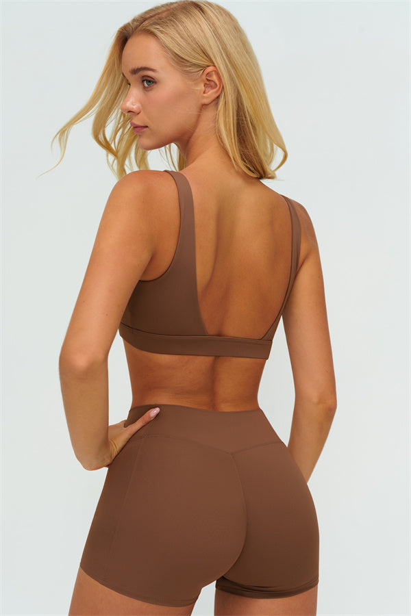 The Lushness V-Back Sports Bra Shorts 2-Piece Set