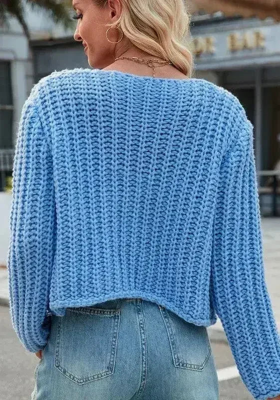 Cropped Knit Cardigan - Versatile Layer | Femstylo