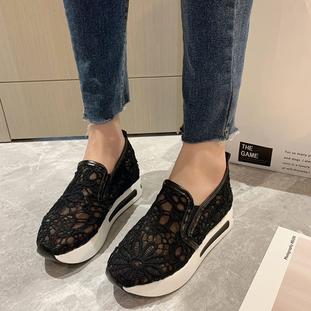 Lace Breathable Platform Slip-On