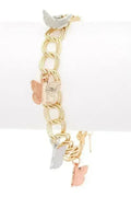 Butterfly Charm Mix Tone Bracelet – Delicate Gold-Plated Jewelry