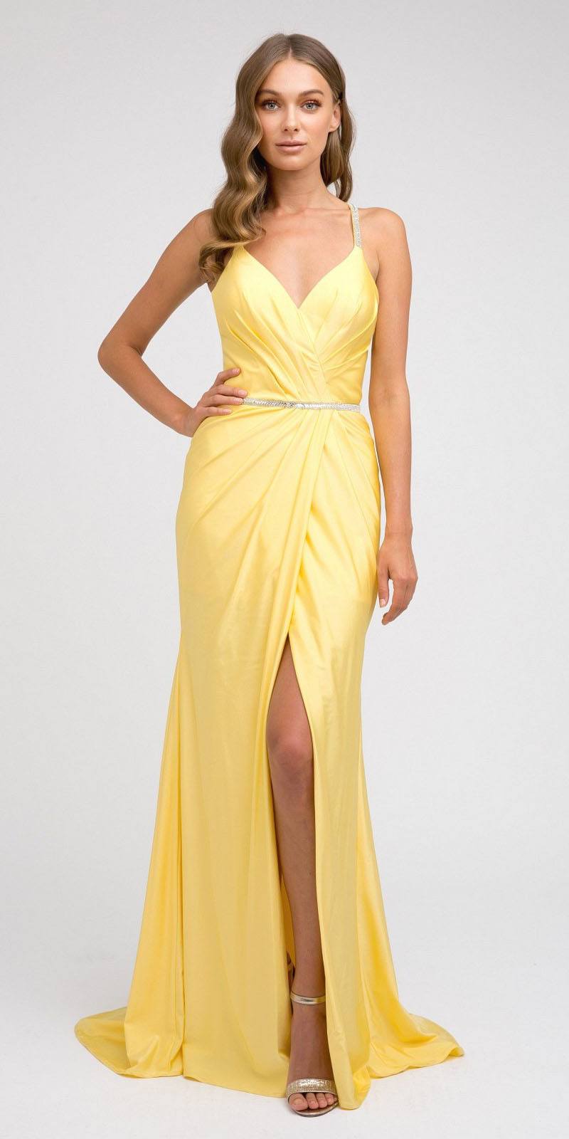 Juliet 233 Long Dress with Strappy-Back and Train
