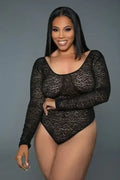 Leopard Bodystocking Bodysuit | Open Back Crisscross - Femstylo