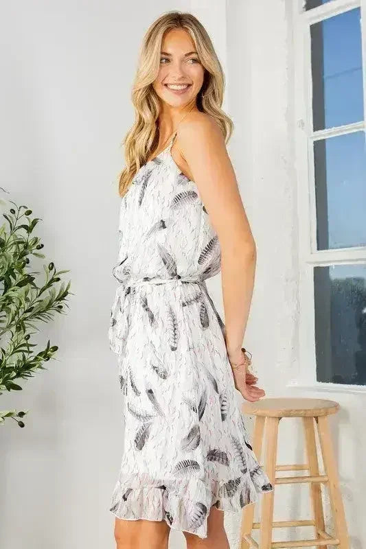 Textured Lurex Chiffon Ruffle Dress