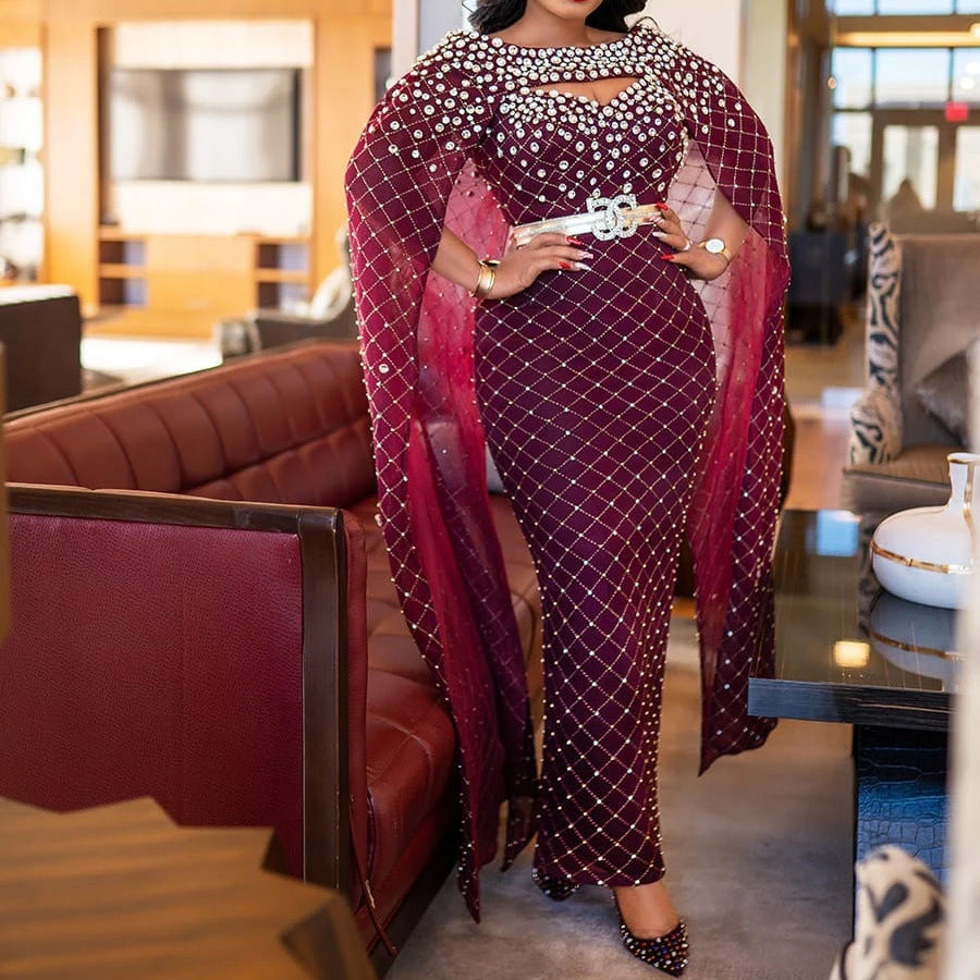 Dress Shawl Gold Sexy Sheath Slim Dress
