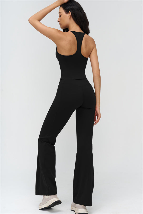 The BoldFit Crop Top Flared Leggings 2-Piece Set