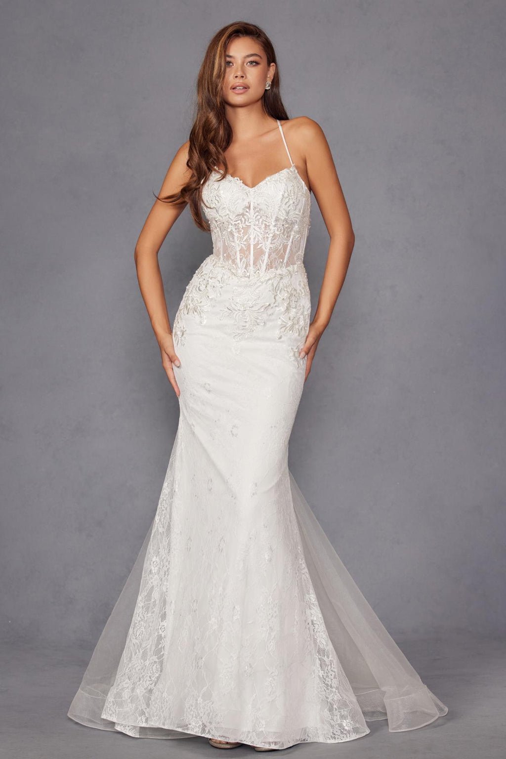 Juliet JT2481UW Embellished Lace Mermaid Bridal Dress