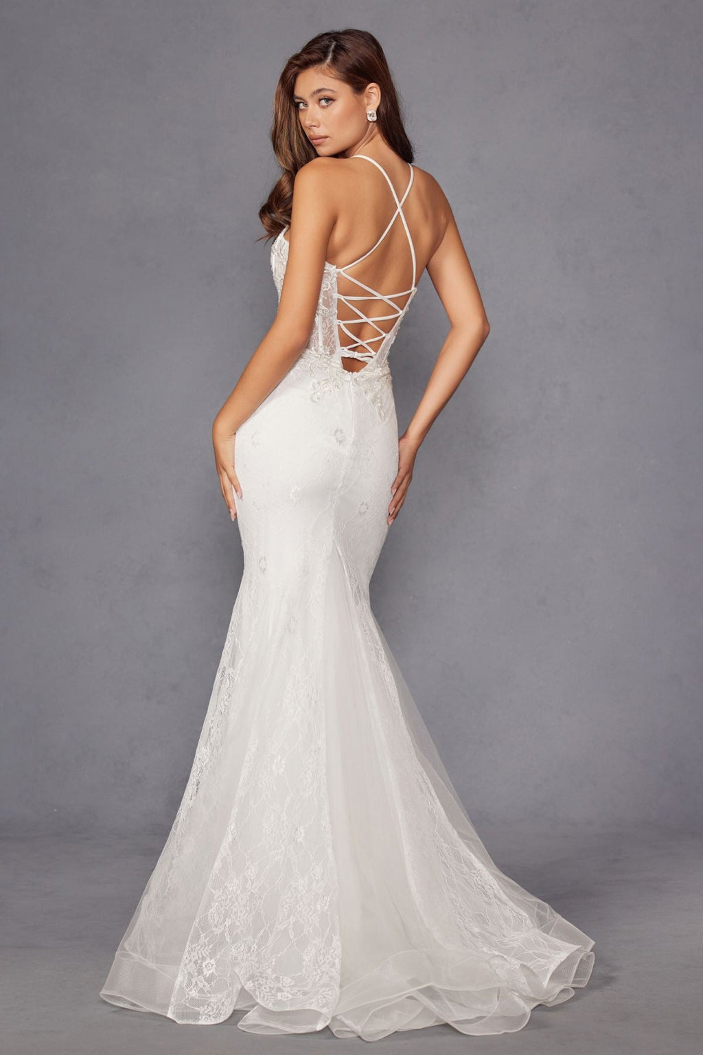 Juliet JT2481UW Embellished Lace Mermaid Bridal Dress