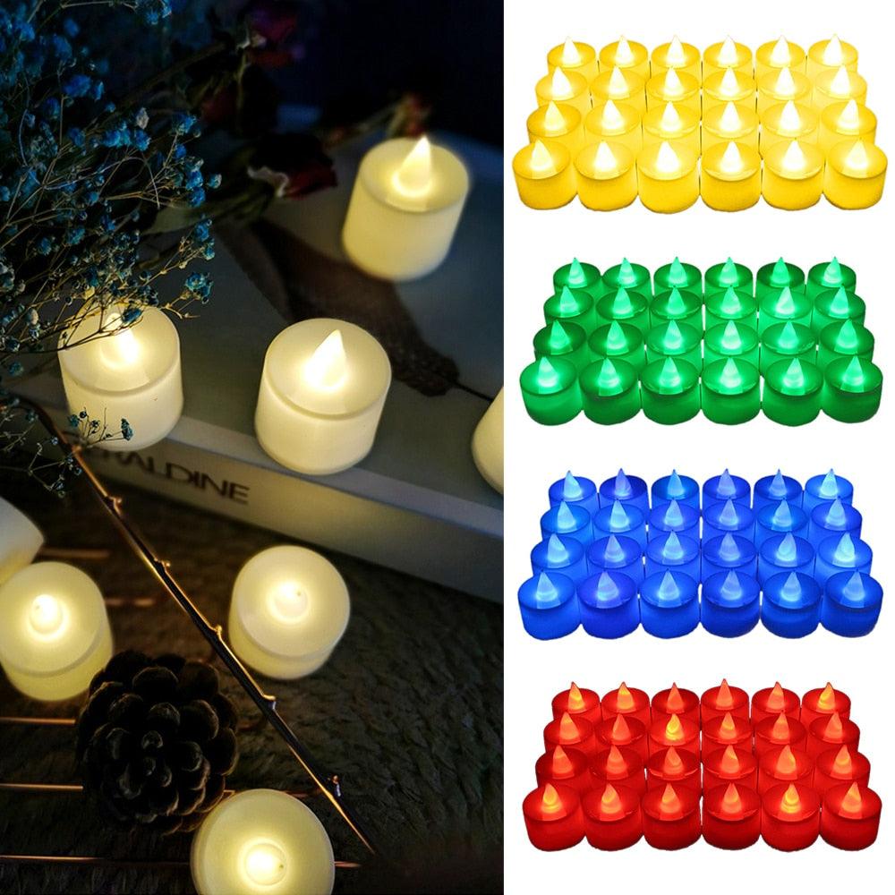24pcs LED Candle Multicolor Color Lamp Flame Tea Light Heart-Shaped Rocking Tea Candles For Wedding Birthday Party Decoration Multi Color Changing Votive Flameless Candles With Remote And Timer Battery Operated Led Tea Light Candles