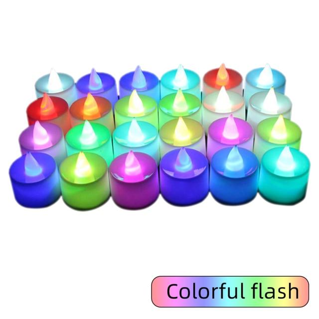 24pcs LED Candle Multicolor Color Lamp Flame Tea Light Heart-Shaped Rocking Tea Candles For Wedding Birthday Party Decoration Multi Color Changing Votive Flameless Candles With Remote And Timer Battery Operated Led Tea Light Candles