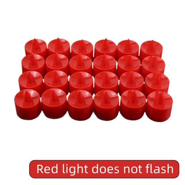 24pcs LED Candle Multicolor Color Lamp Flame Tea Light Heart-Shaped Rocking Tea Candles For Wedding Birthday Party Decoration Multi Color Changing Votive Flameless Candles With Remote And Timer Battery Operated Led Tea Light Candles