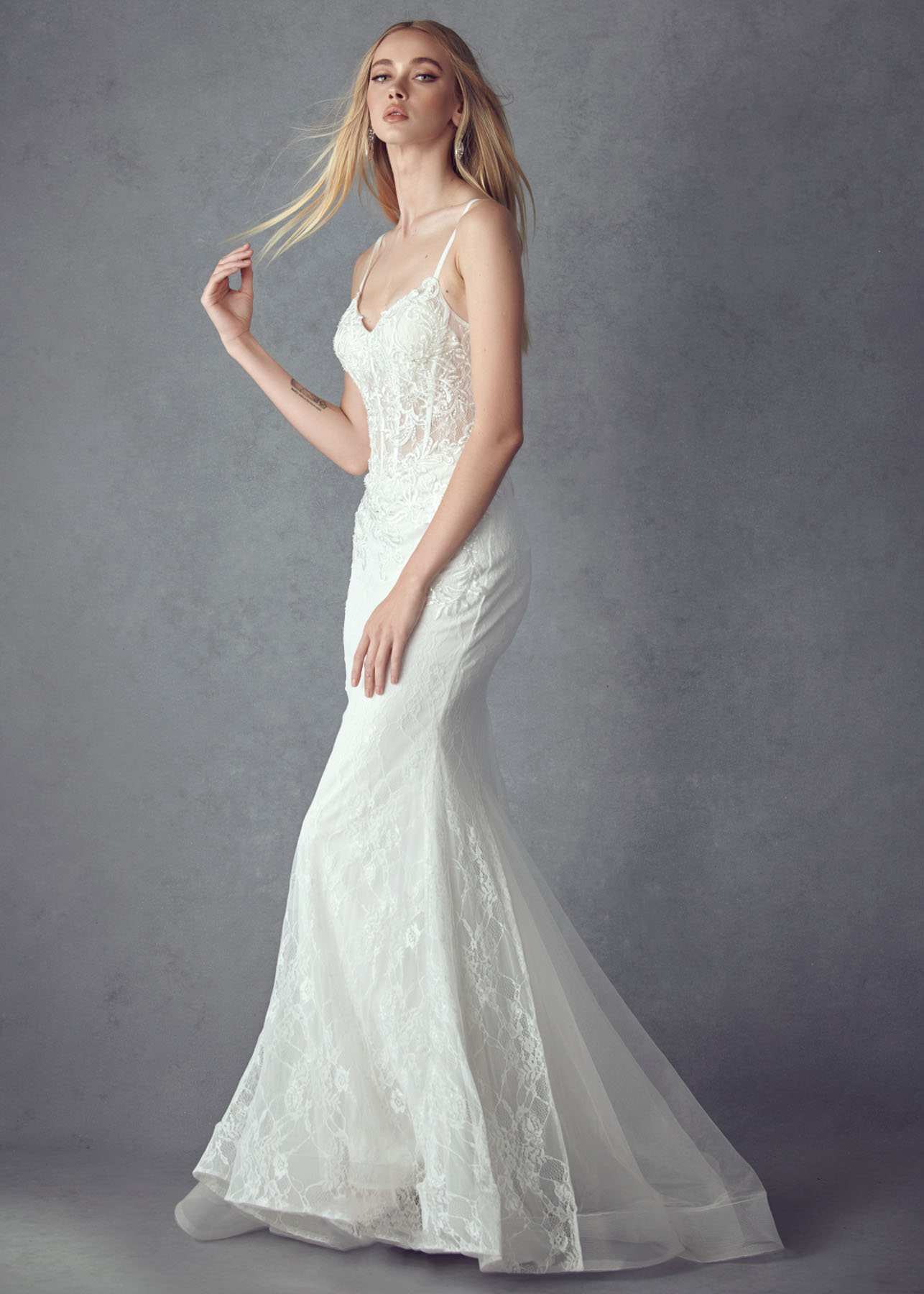 Juliet 250 Embellished Lace Mermaid Dress
