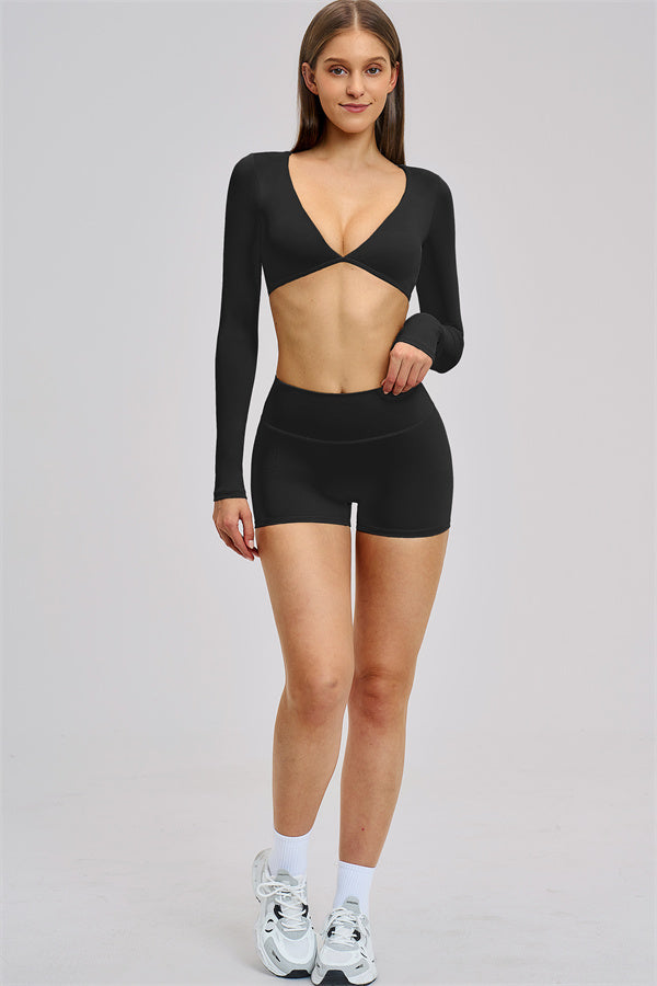 The Zestful Long Sleeve Crop Top