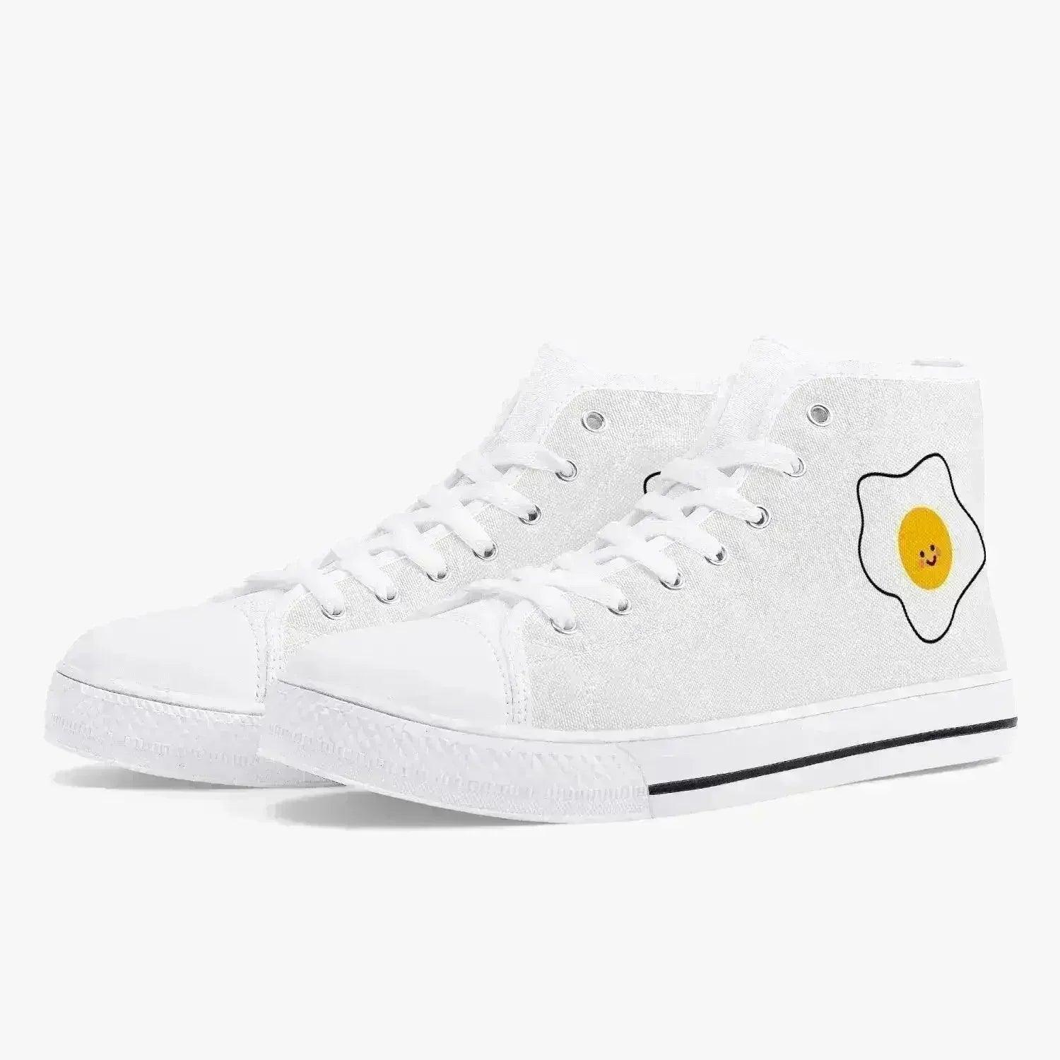 Jacki Easlick Lux Egg Classic High-Top Canvas Sneakers - White/Black