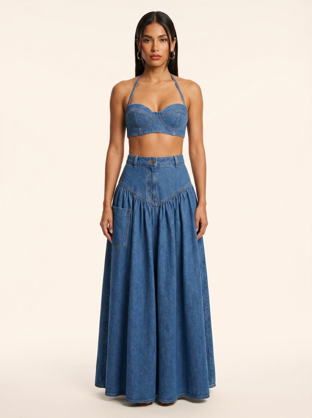 Two-Piece Wide-Leg Pant Set