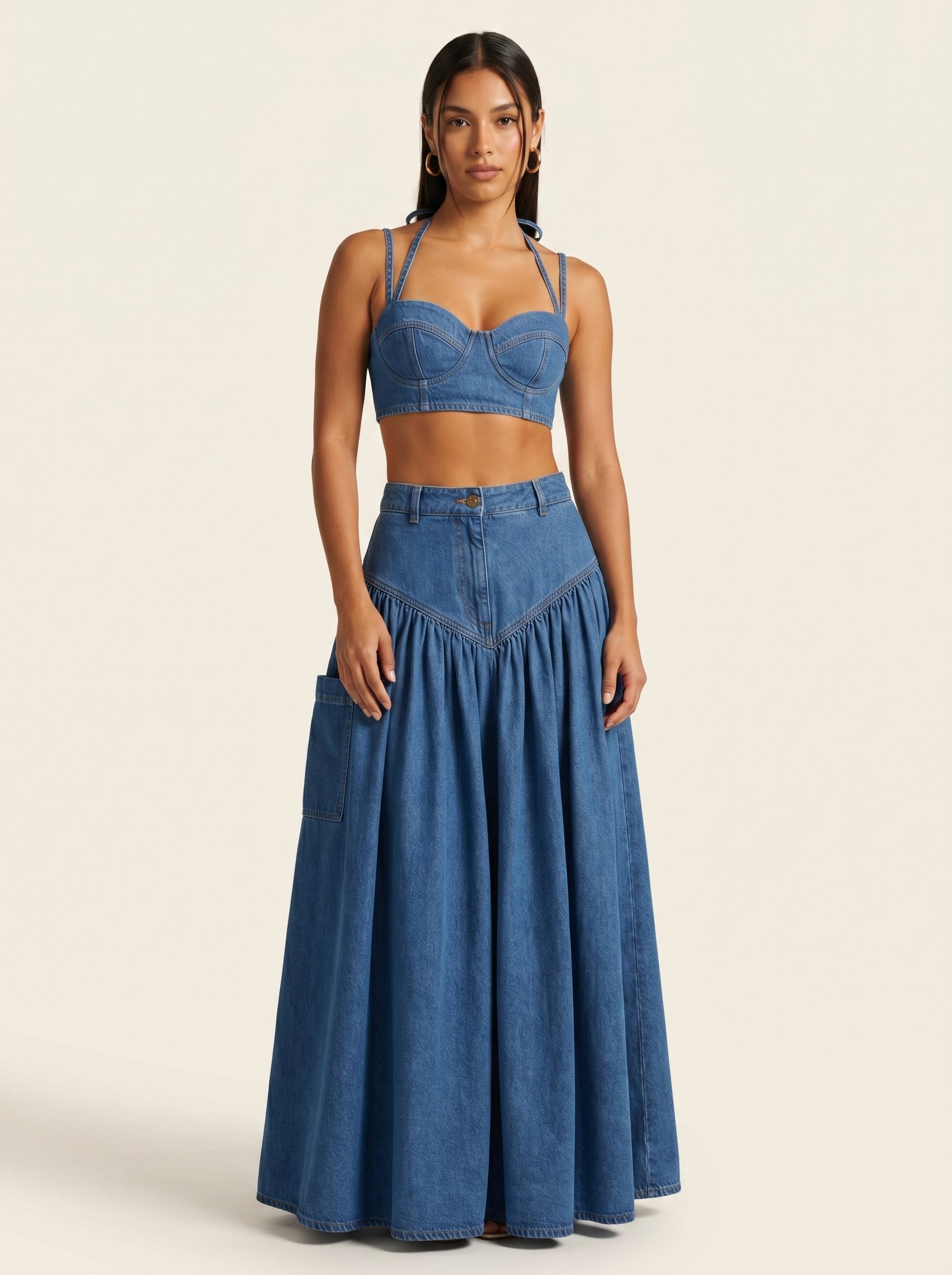 Two-Piece Wide-Leg Pant Set
