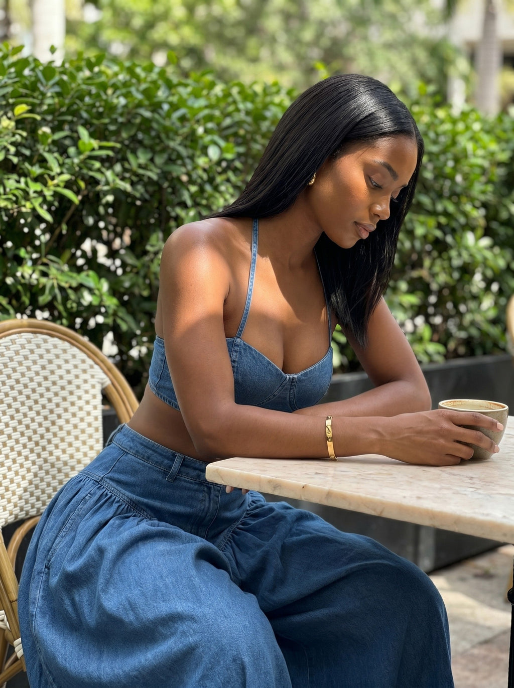 Two-Piece Wide-Leg Pant Set