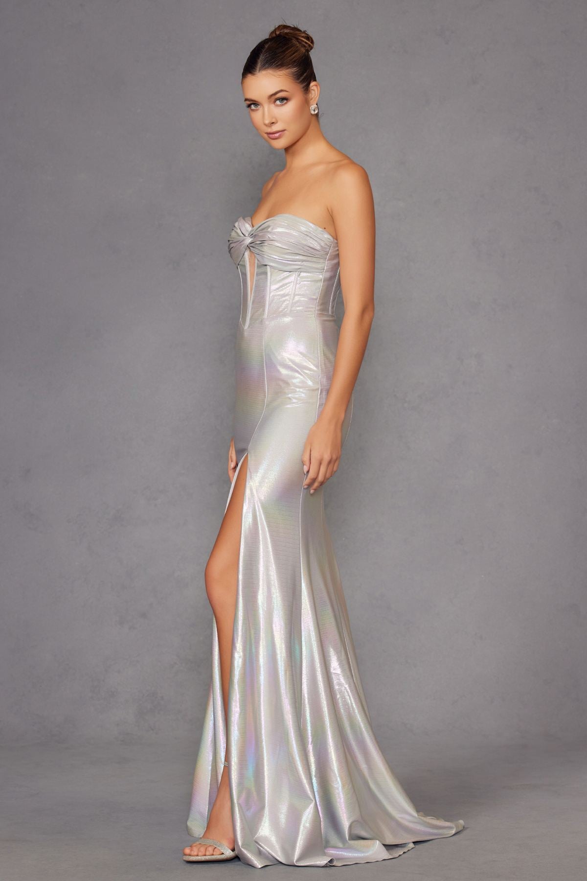 Juliet JT2579H Strapless Sweetheart Iridescent Prom Gown