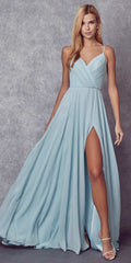 Juliet 263 Spaghetti Strap Long Formal Dress