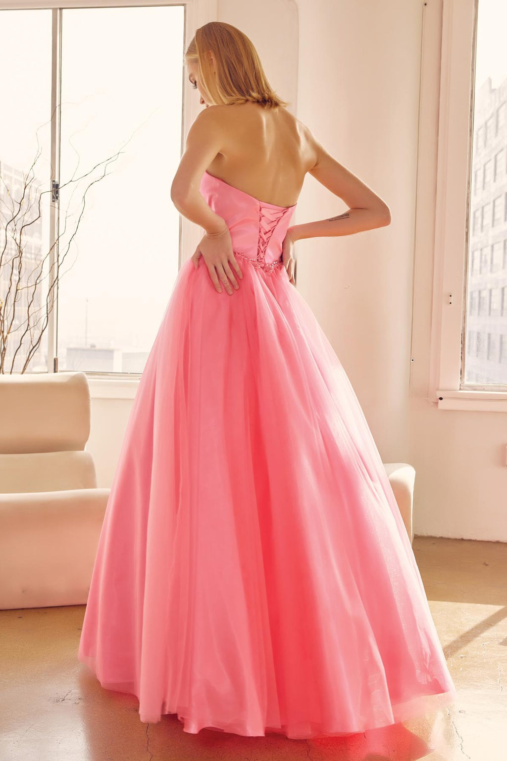 Juliet 265 Strapless A-Line Ball Gown Beaded Belt