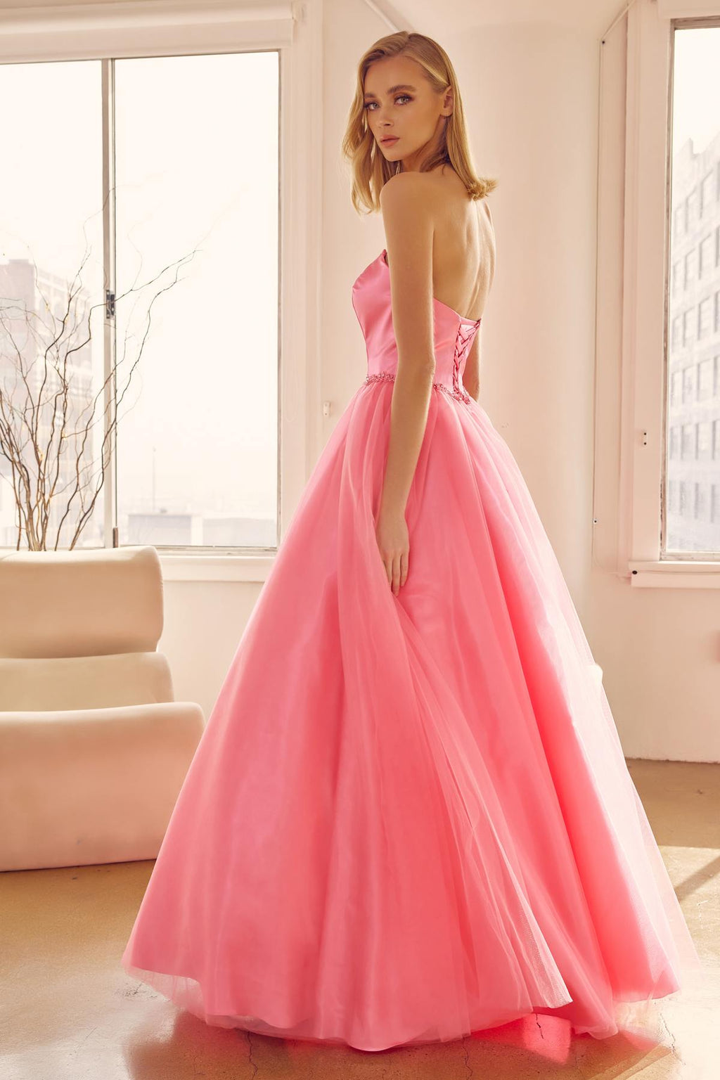 Juliet 265 Strapless A-Line Ball Gown Beaded Belt