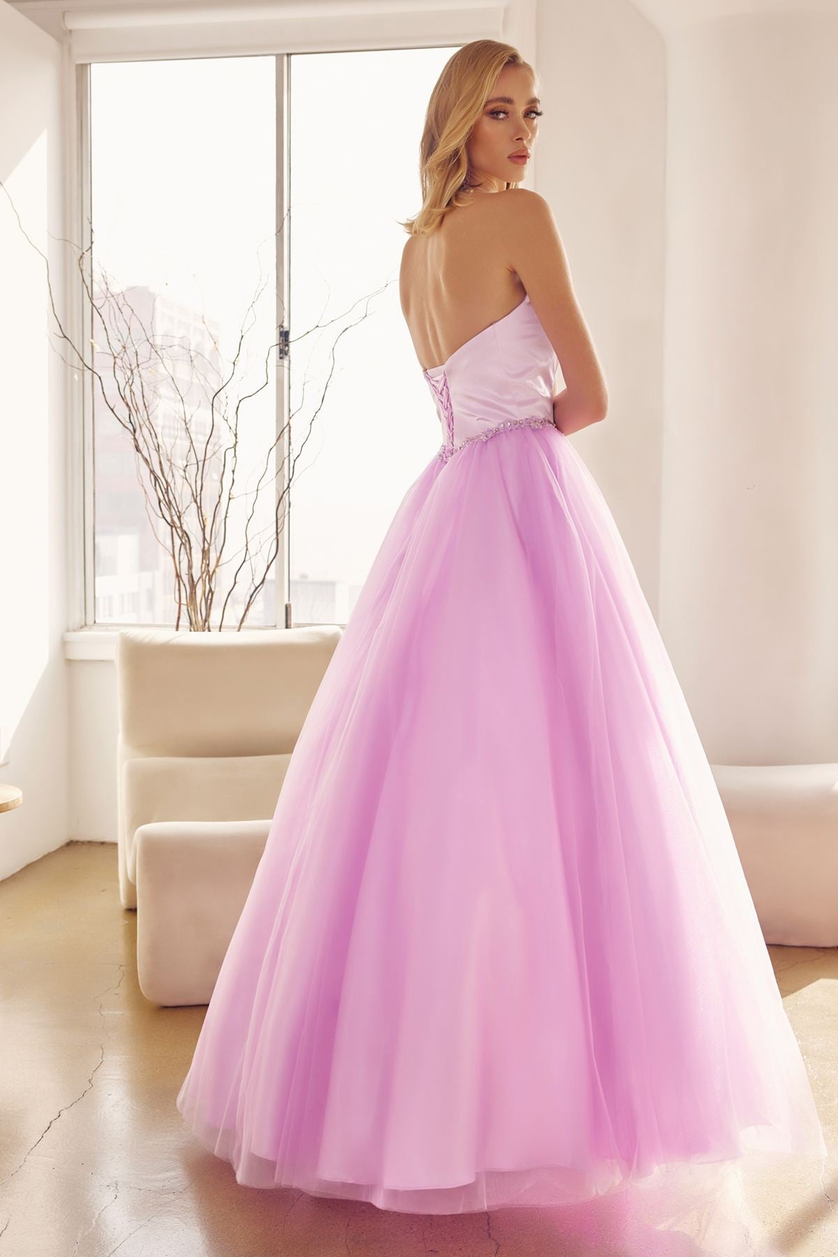 Juliet 265 Strapless A-Line Ball Gown Beaded Belt