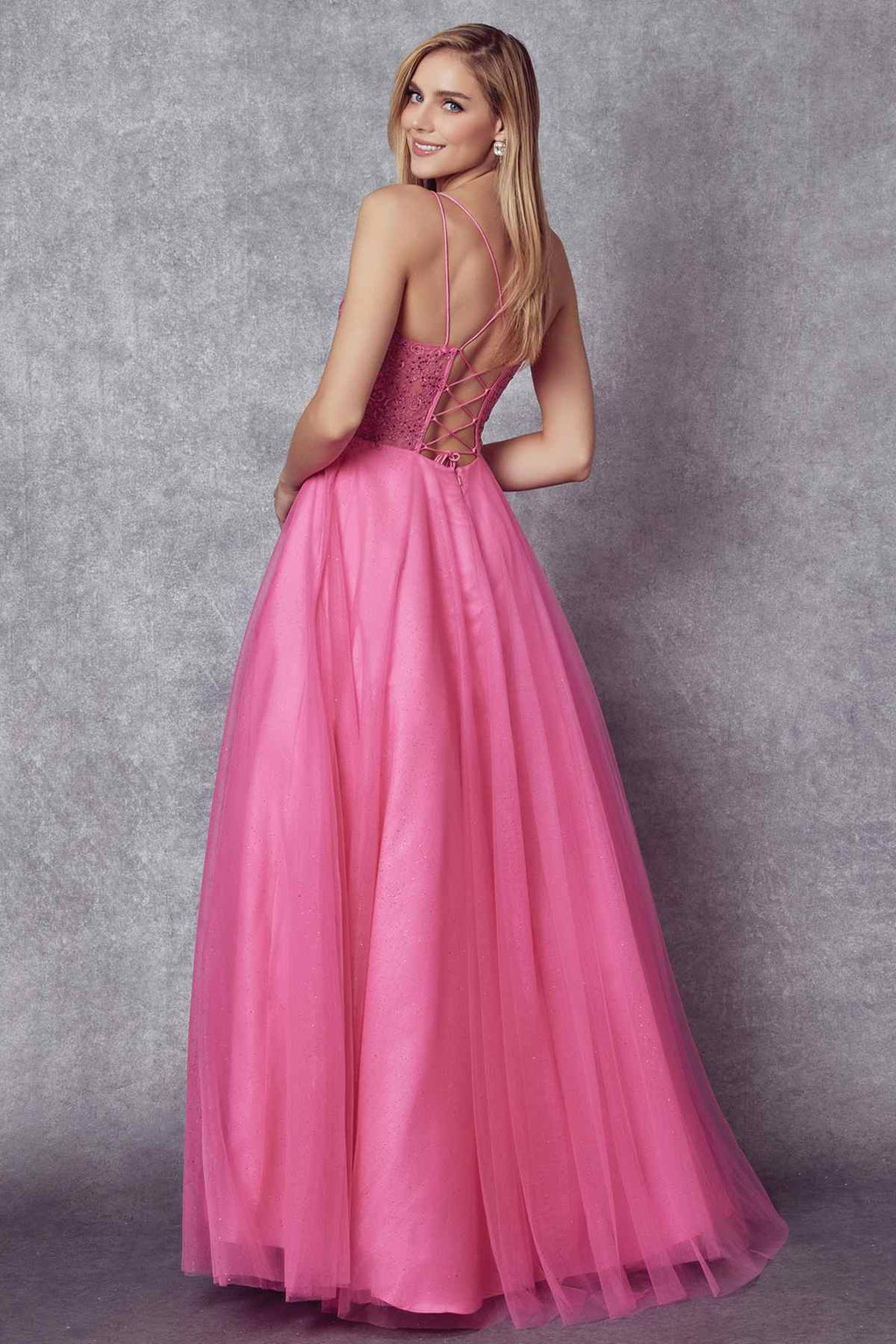 Juliet 268 Embroidered Sparkle Tulle Ball Gown