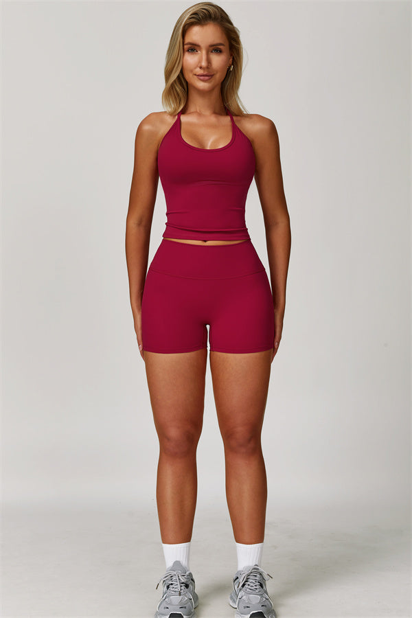 The Surge Halter Crop Top Shorts 2-Piece Set