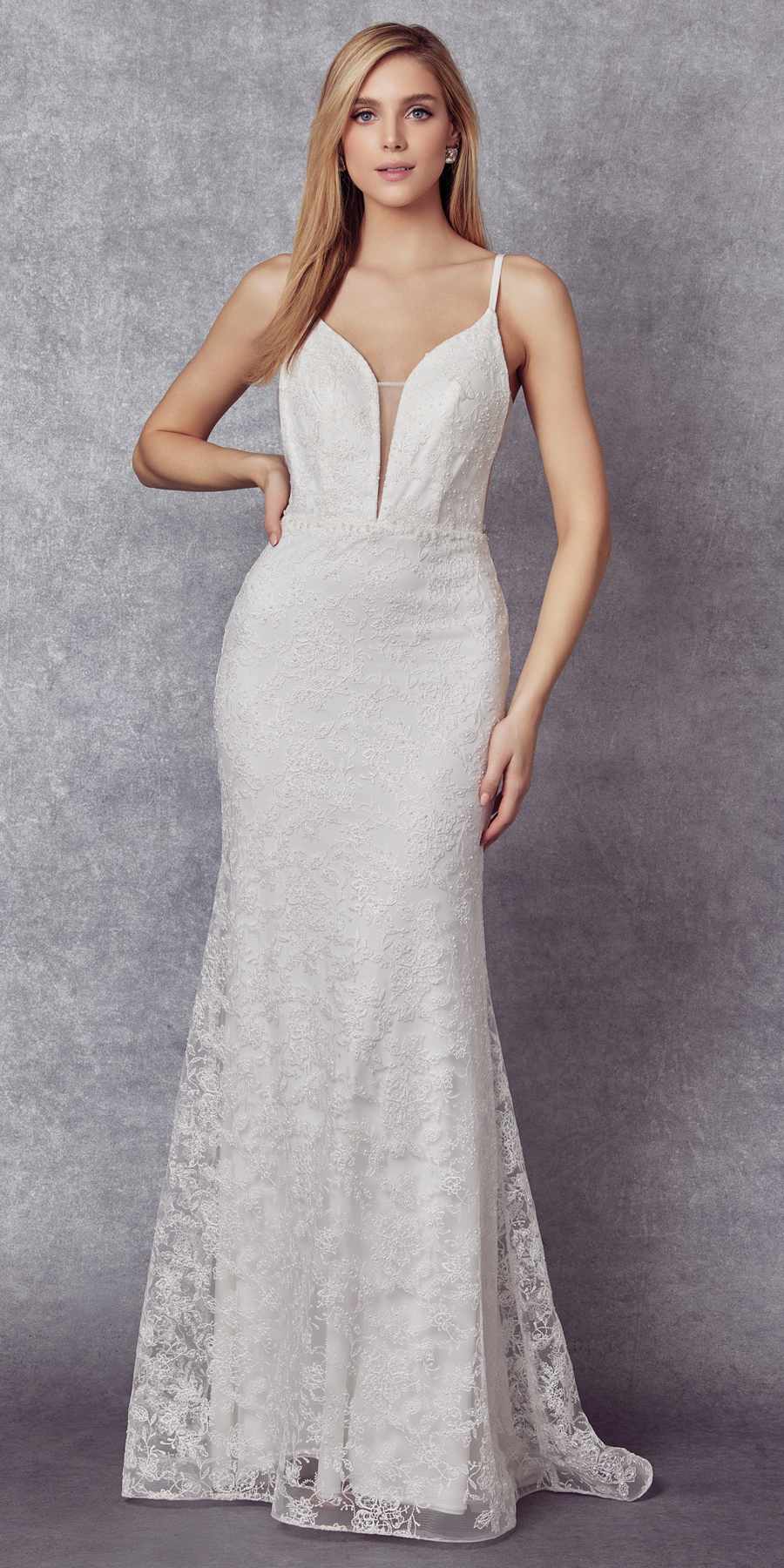 Juliet 272 Embroidered Lace With Stone Accents Fitted Dress