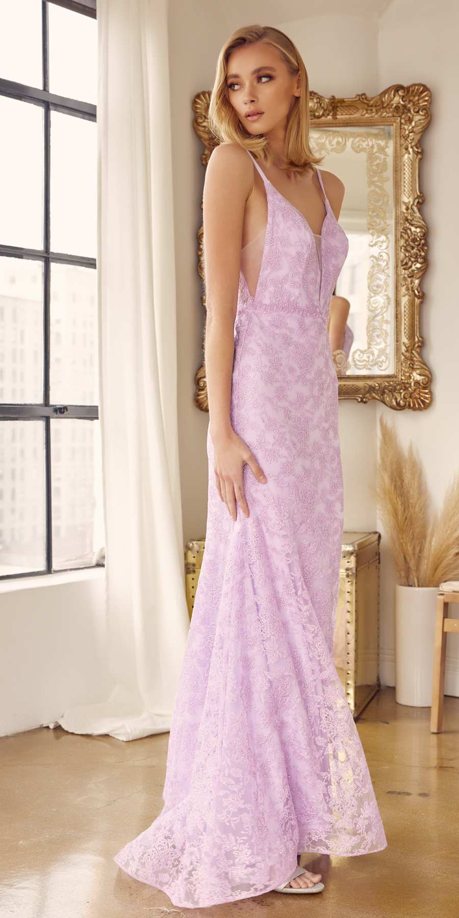 Juliet 272 Embroidered Lace With Stone Accents Fitted Dress