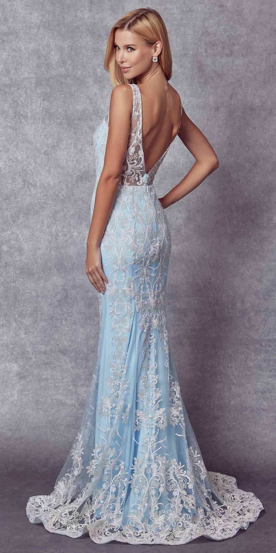Juliet 277 Fancy Glitter Design Tulle Mermaid Dress