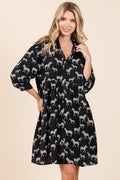 Zebra Print Button Down Shirt Mini Dress – Bold and Fashion-Forward Zebra Print Dress with Casual Button-Down Design