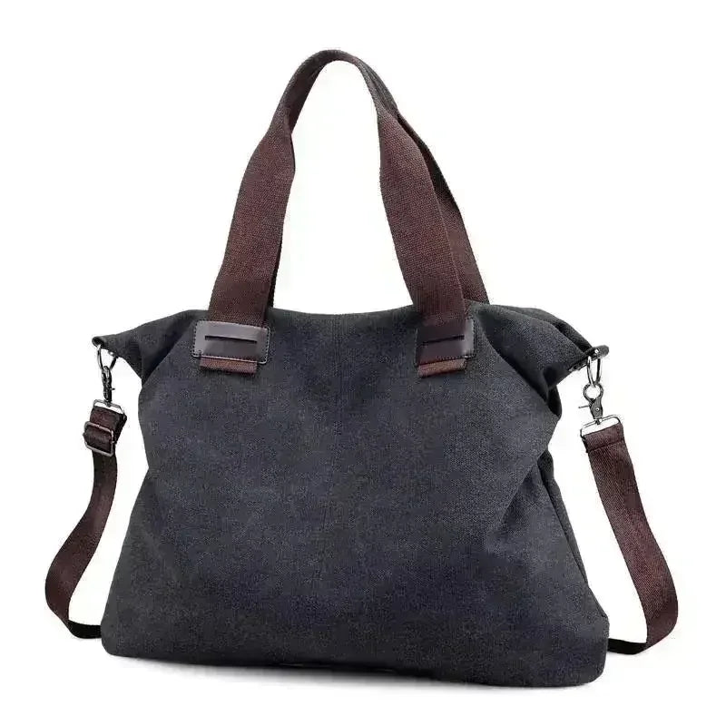 Casual Canvas Large Shoulder Bag For Young Women