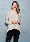 Women's Crewneck Hi-lo Top In Taupe