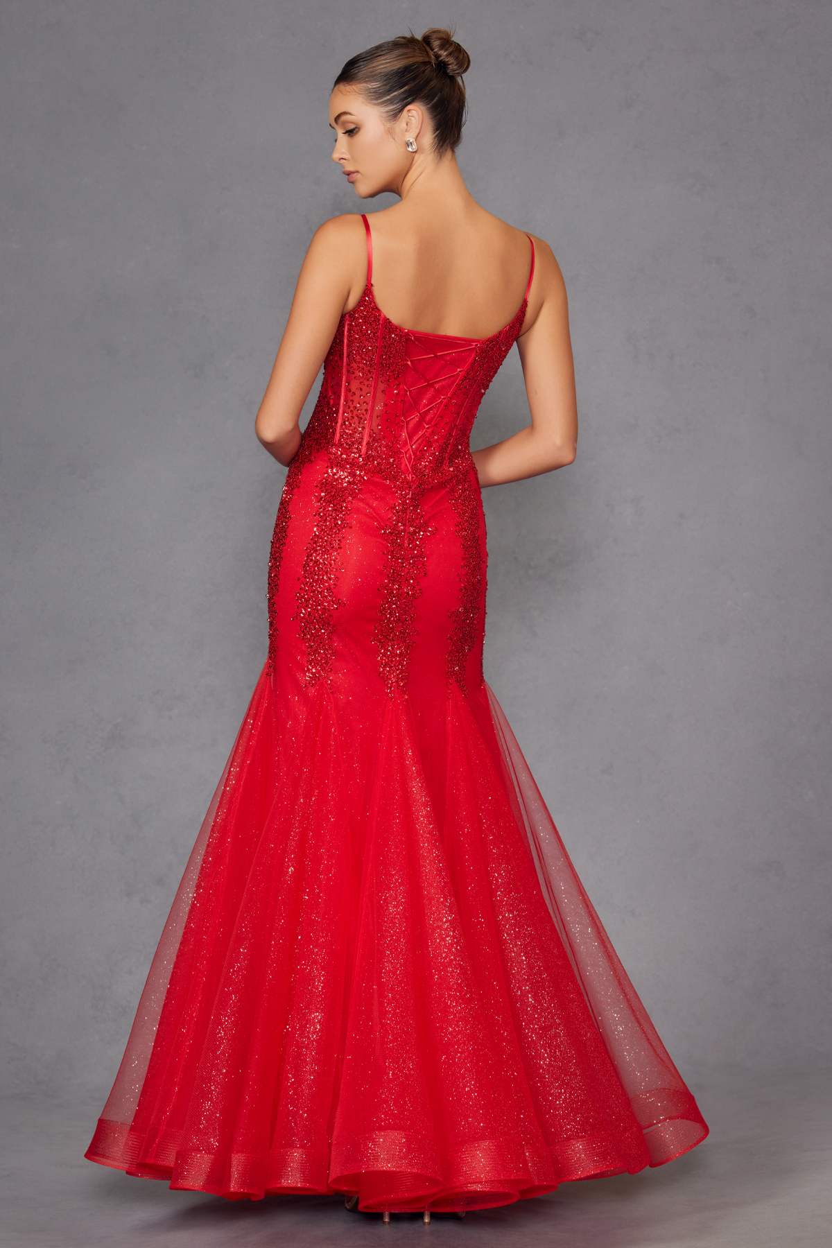 Juliet JT2883C Embellished Fitted Corset Mermaid Gown