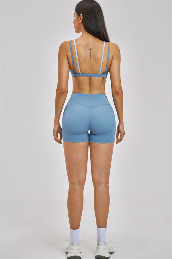 The New Seraphine Layered V Sports Bra Shorts 2-Piece Set
