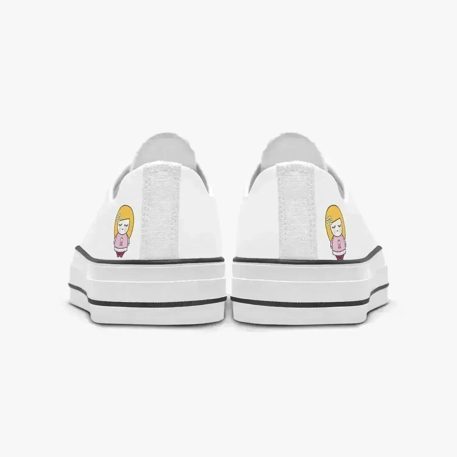 Sue Sue Sweet Low Canvas Shoes-White sole