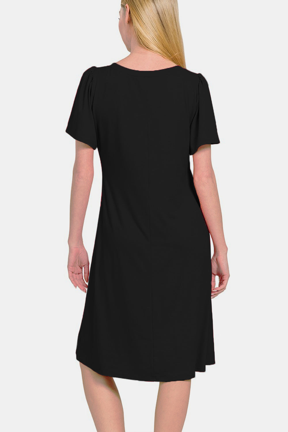 V-Neck Short Sleeve Dress For Women – Timeless V-Neck Dress, Classic Short Sleeve Dress, Chic Casual Dress, Elegant V-Neck Dress, Flattering Short Sleeve Dress, Effortless Wardrobe Essential, Comfortable Everyday Dress