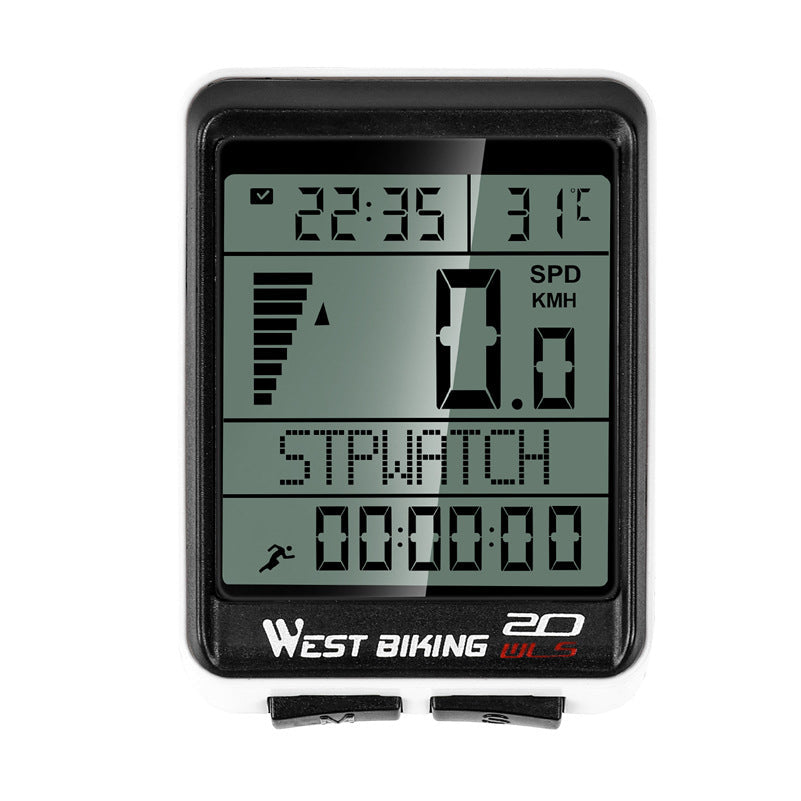 Bicycle Computer Road Bike Table Light Wired Wireless Waterproof Luminous Speedometer Waterproof Cycling Odometer Smart Sensor Auto Wake-Up Multi-Function Bicycle Speed Tracker With LCD Backlight Display