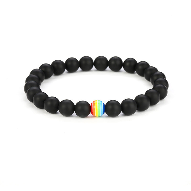 2Pcs/set White Black Couple Magnetic Bracelets Natural Stone Matching Bracelet Magnetic Beaded Bracelets Set Attraction Friendship Relationship Wish Bracelet Gift For Women Men Him Her Best Friends