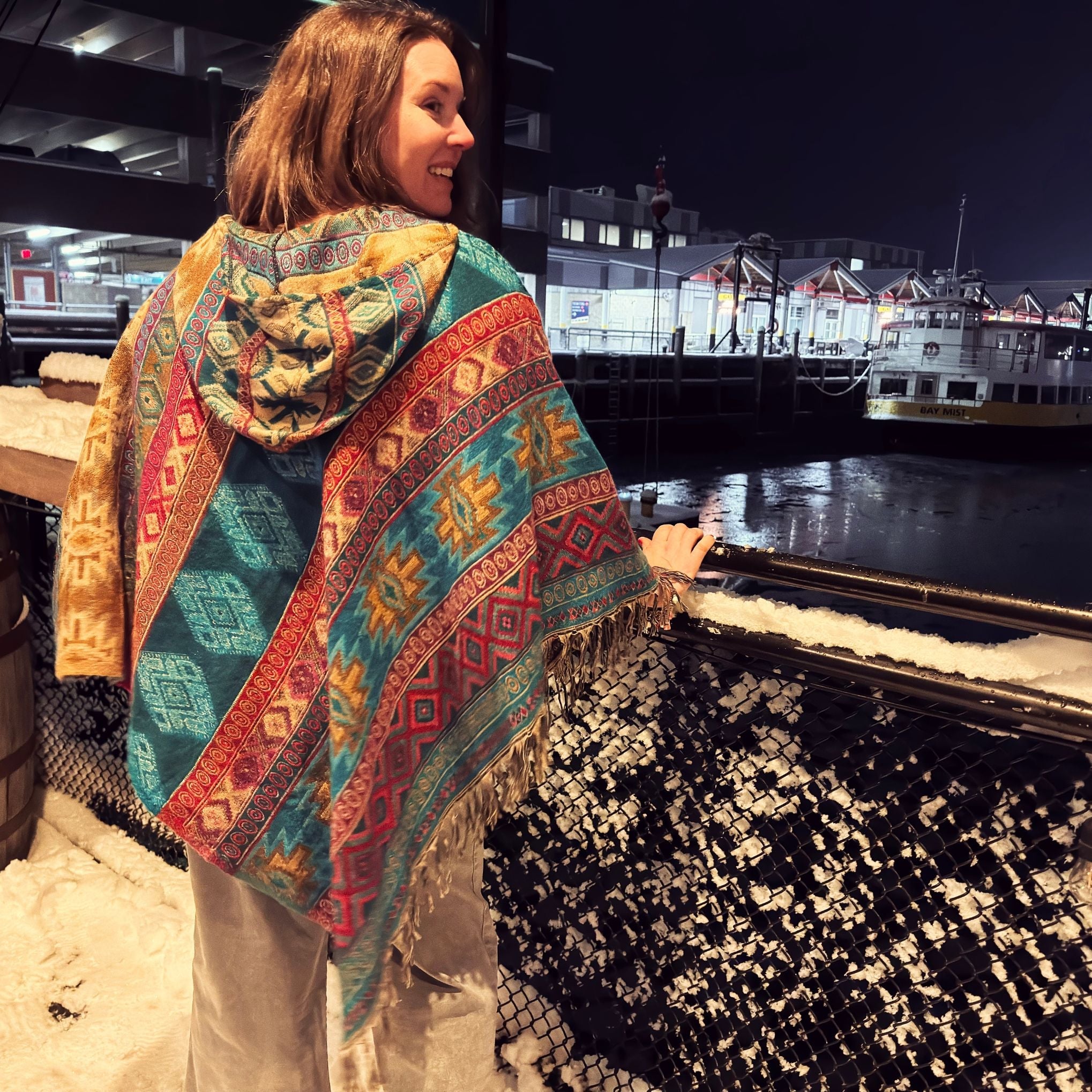 Nanda Hooded Poncho