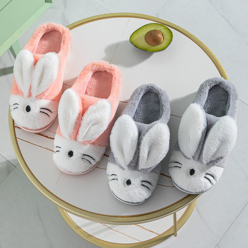 Cartoon Bunny Home Warm Children's Slippers Home Slippers Warm Cute Womans Mens Slipper Winter Shoes New Fashion Casual Fur Plush Slides Winter Slippers For Women House Slippers Fluffy Soft Comfy Fuzzy Slippers Faux Fur Plush Anti-Skid Slippers