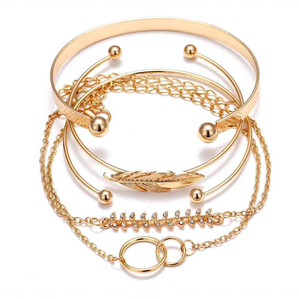 Luxury Modern Gold Crystal Elegant Woman and Lady Brecelets in Sets of  5Pcs/sett for Women Punk Boho Beach Bangle Jewelry Gift