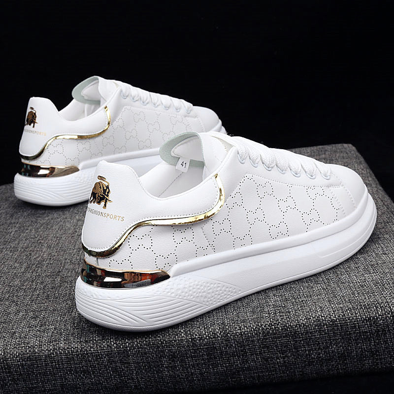 New Fashion White High Quality Women's White Thick Soled Sports Casual Couple Shoes Summer Lace-Up Trainers Gym Tennis Running Breathable High Quality Sneakers