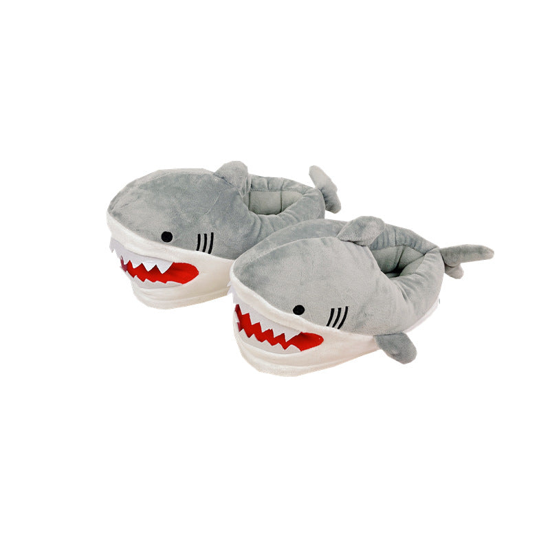 Warm Shark Womens Home Slippers Fashion Plush Winter Funny Elegant Women Slippers Cute Cartoon Shark Indoor Warm Home Cotton Slippers