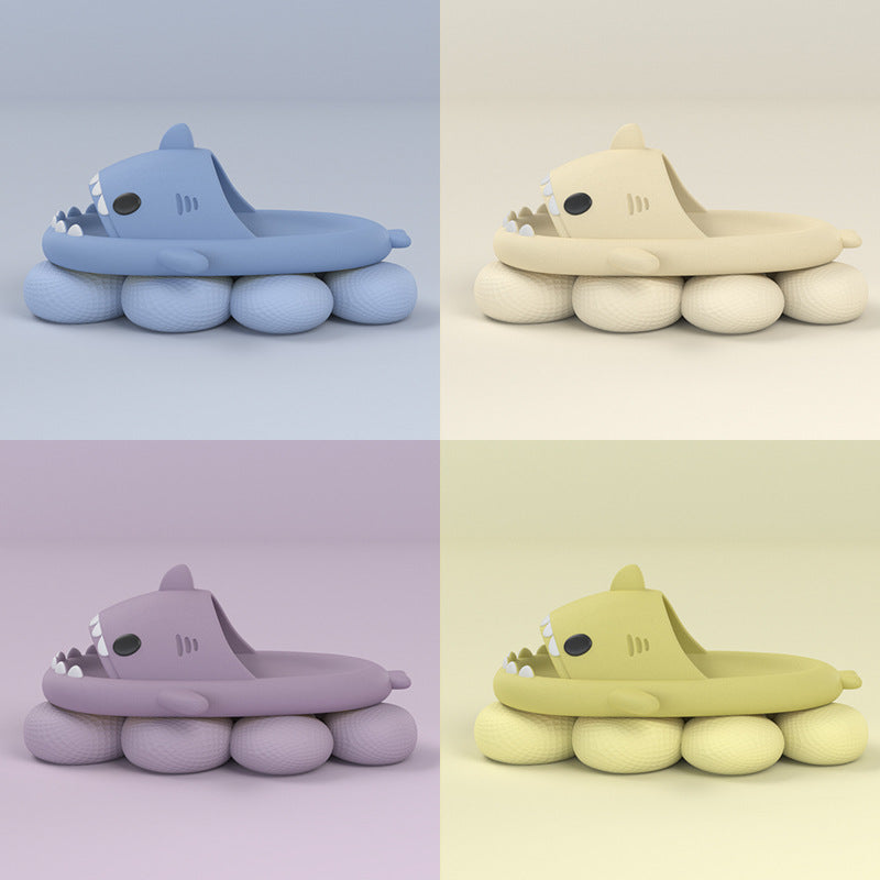 New Men and Women Summer Slippers Lovely Shark Shape Slides Outdoor Women Shoes Flip Flops Lightweight Open Toe Beach Pool Slides Sandals Shark Shower Slipper