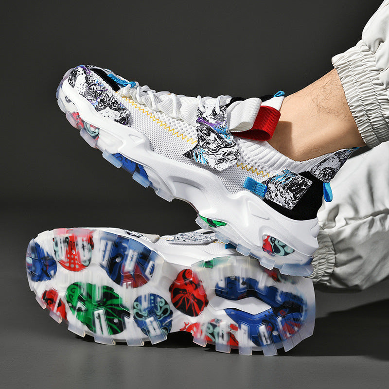 Men's Fashion Camouflage Sports Casual Shoes Couple Outdoor Mesh Breathable Non-slip Lightweight Soft Men's Breathable Lightweight Sneakers Jogging Workout Gym Walking Shoes For Men