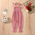 Baby Summer Clothes Sleeveless Strap Pants Solid Overalls Cotton Outfits Jumpsuits/ Romper for Girls
